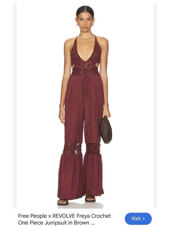 Free People Pants - Freya Crochet One Piece Free People sold out Revolve New with tags Medium Brown‎